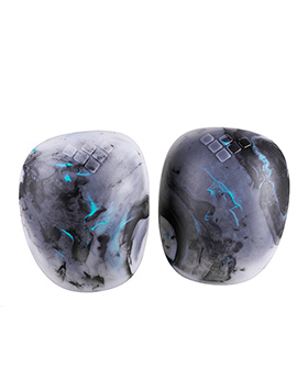 GAIN SWIRL plastic caps for hard shell knee pads, teal/blk GAIN SWIRL plastic caps for hard shell knee pads, teal/blk